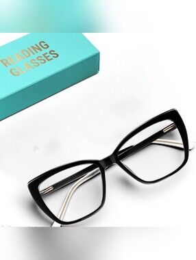 New Classic Black Women's Readers 2.5 - Blue Light Filter With Soft Case #0366